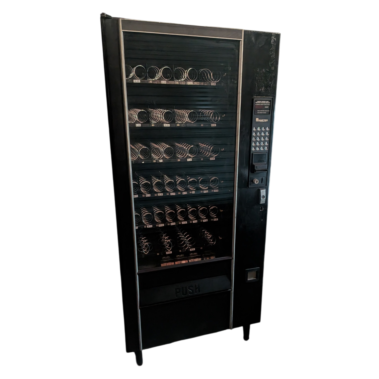 Used Black Cash-Only Vending Machine
